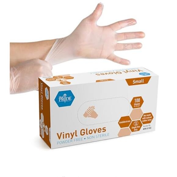 Med PRIDE Vinyl Gloves 4.3 mil Thick, Powder-Free, Heavy Duty Gloves - Picture 5 of 5